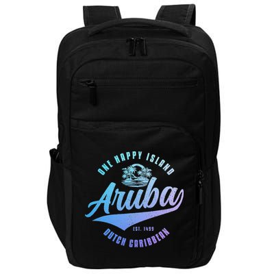 Aruba Happy Island Craibbean Souvenir Pride Vintage Impact Tech Backpack