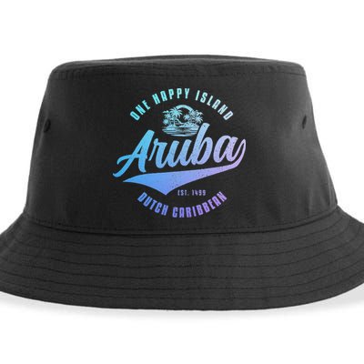 Aruba Happy Island Craibbean Souvenir Pride Vintage Sustainable Bucket Hat