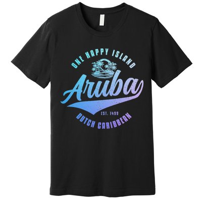 Aruba Happy Island Craibbean Souvenir Pride Vintage Premium T-Shirt
