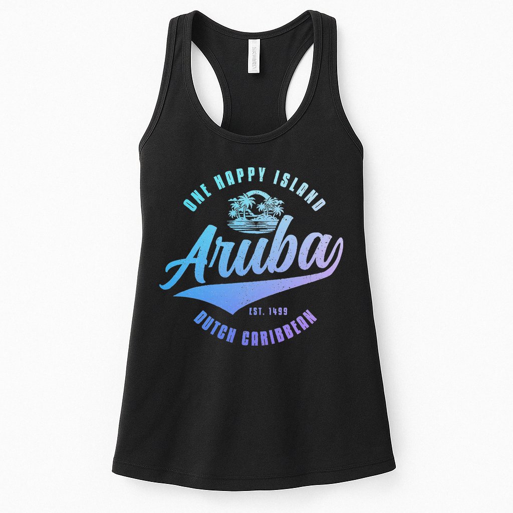 Aruba Happy Island Craibbean Souvenir Pride Vintage Womens Tank Top
