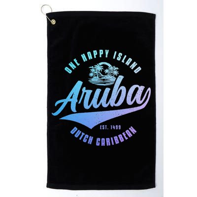 Aruba Happy Island Craibbean Souvenir Pride Vintage Golf Towel