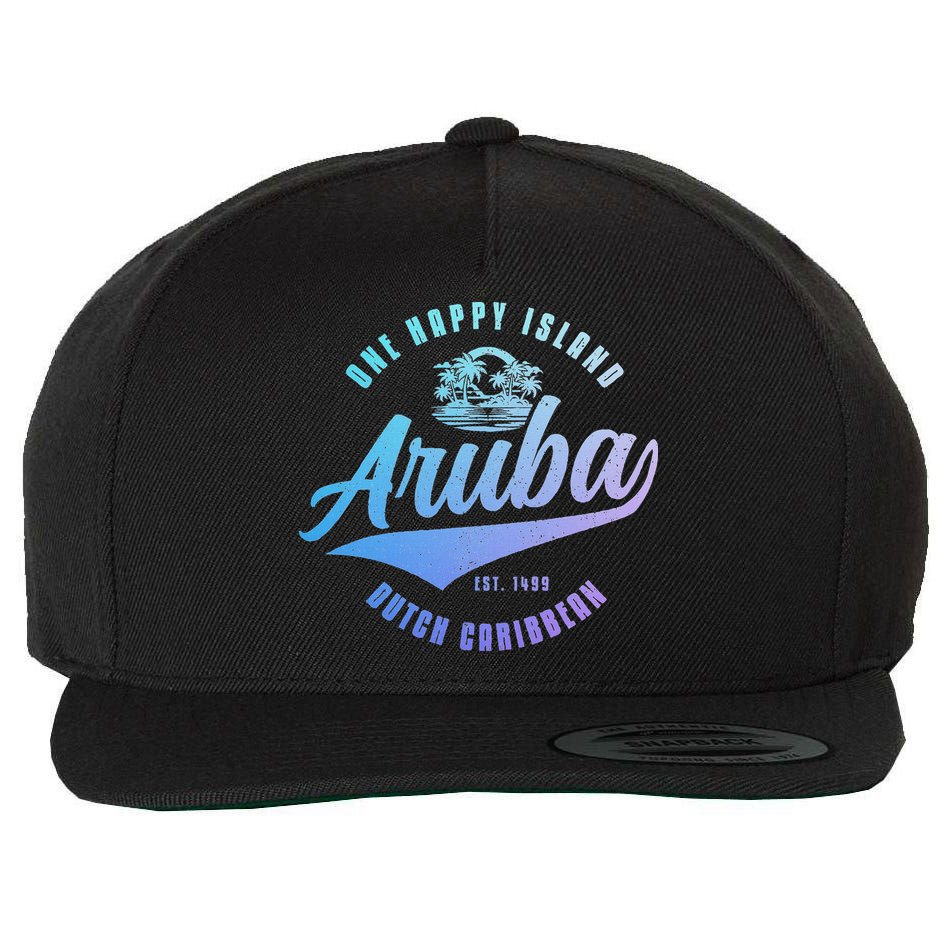 Aruba Happy Island Craibbean Souvenir Pride Vintage Wool Snapback Cap