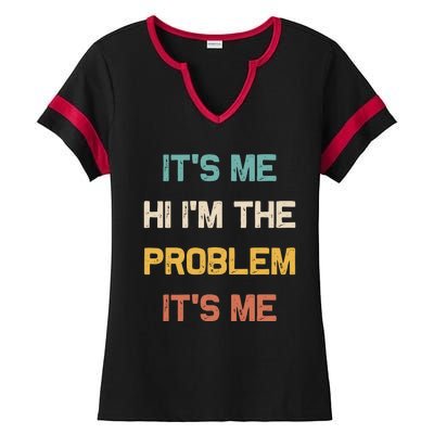 Anti Hero Its Me Hi Im The Problem Its Me Retro Vintage Ladies Halftime Notch Neck Tee