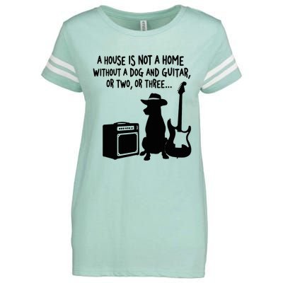 A House Is Not A Home Without A Dog And Guitar Or Two Greate Enza Ladies Jersey Football T-Shirt