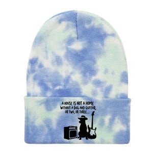 A House Is Not A Home Without A Dog And Guitar Or Two Greate Tie Dye 12in Knit Beanie