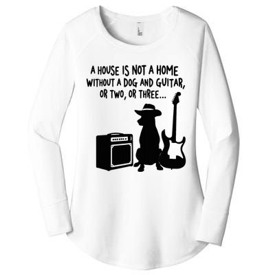 A House Is Not A Home Without A Dog And Guitar Or Two Greate Women's Perfect Tri Tunic Long Sleeve Shirt