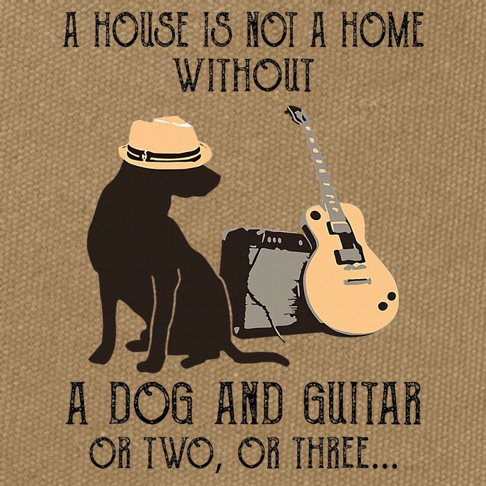 A House Is Not A Home Without A Dog And Guitar Or Two Cotton Canvas Backpack