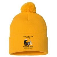 A House Is Not A Home Without A Dog And Guitar Or Two Pom Pom 12in Knit Beanie