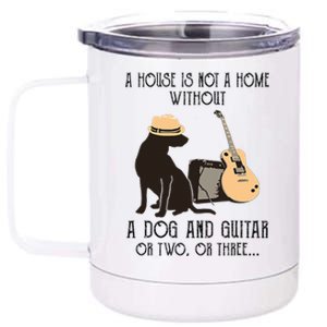 A House Is Not A Home Without A Dog And Guitar Or Two 12 oz Stainless Steel Tumbler Cup