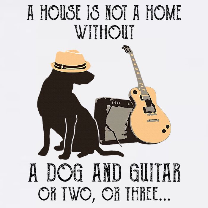 A House Is Not A Home Without A Dog And Guitar Or Two Short Acrylic Beanie