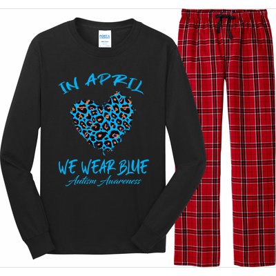 Autism Heart In April We Wear Blue Autism Awareness Month Long Sleeve Pajama Set