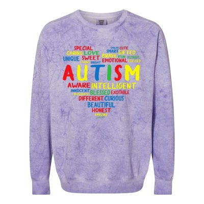 Autism Heart Intelligent Emotional Honest Awareness Colorblast Crewneck Sweatshirt