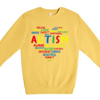 Autism Heart Intelligent Emotional Honest Awareness Premium Crewneck Sweatshirt