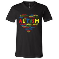 Autism Heart Intelligent Emotional Honest Awareness V-Neck T-Shirt