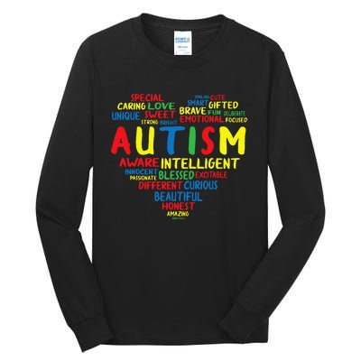 Autism Heart Intelligent Emotional Honest Awareness Tall Long Sleeve T-Shirt