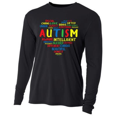 Autism Heart Intelligent Emotional Honest Awareness Cooling Performance Long Sleeve Crew