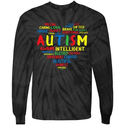 Autism Heart Intelligent Emotional Honest Awareness Tie-Dye Long Sleeve Shirt