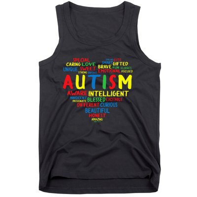 Autism Heart Intelligent Emotional Honest Awareness Tank Top