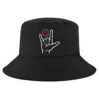 Asl Heart I Love You Hand Sign Language Valentines Day Cool Comfort Performance Bucket Hat