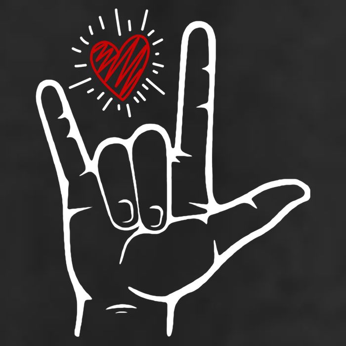 Asl Heart I Love You Hand Sign Language Valentines Day Adult Drive Performance Visor