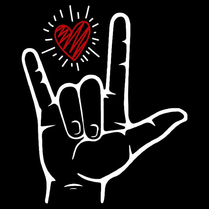 Asl Heart I Love You Hand Sign Language Valentines Day Drawstring Bag