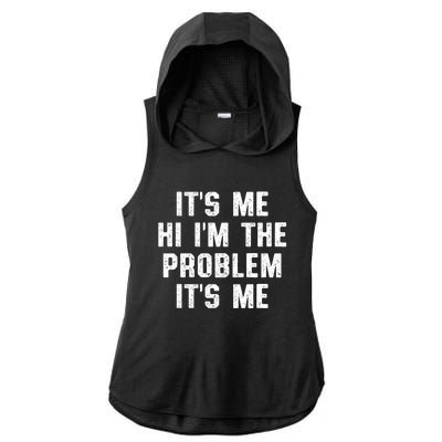 Anti Hero Its Me Hi Im The Problem Its Me Ladies PosiCharge Tri-Blend Wicking Draft Hoodie Tank