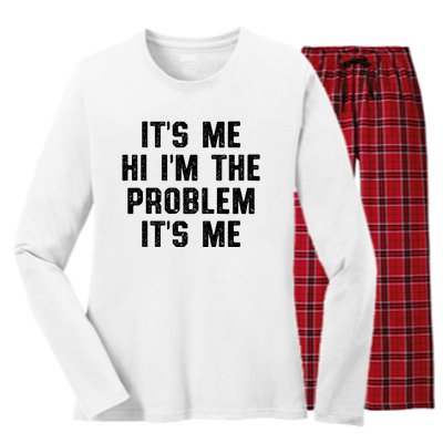 Anti Hero Its Me Hi Im The Problem Its Me Women's Long Sleeve Flannel Pajama Set 