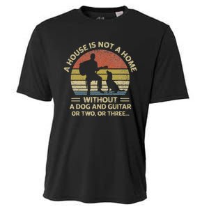 A House Is Not A Home Without A Dog And Guitar Or Two Retro Cooling Performance Crew T-Shirt