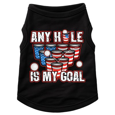 Any Hole Is My Goal 4th of July Funny Beer Pong Game Doggie Tank