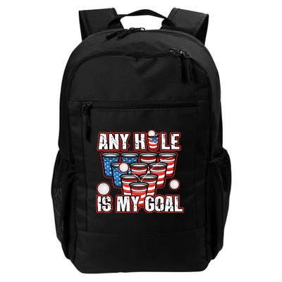 Any Hole Is My Goal 4th of July Funny Beer Pong Game Backpack