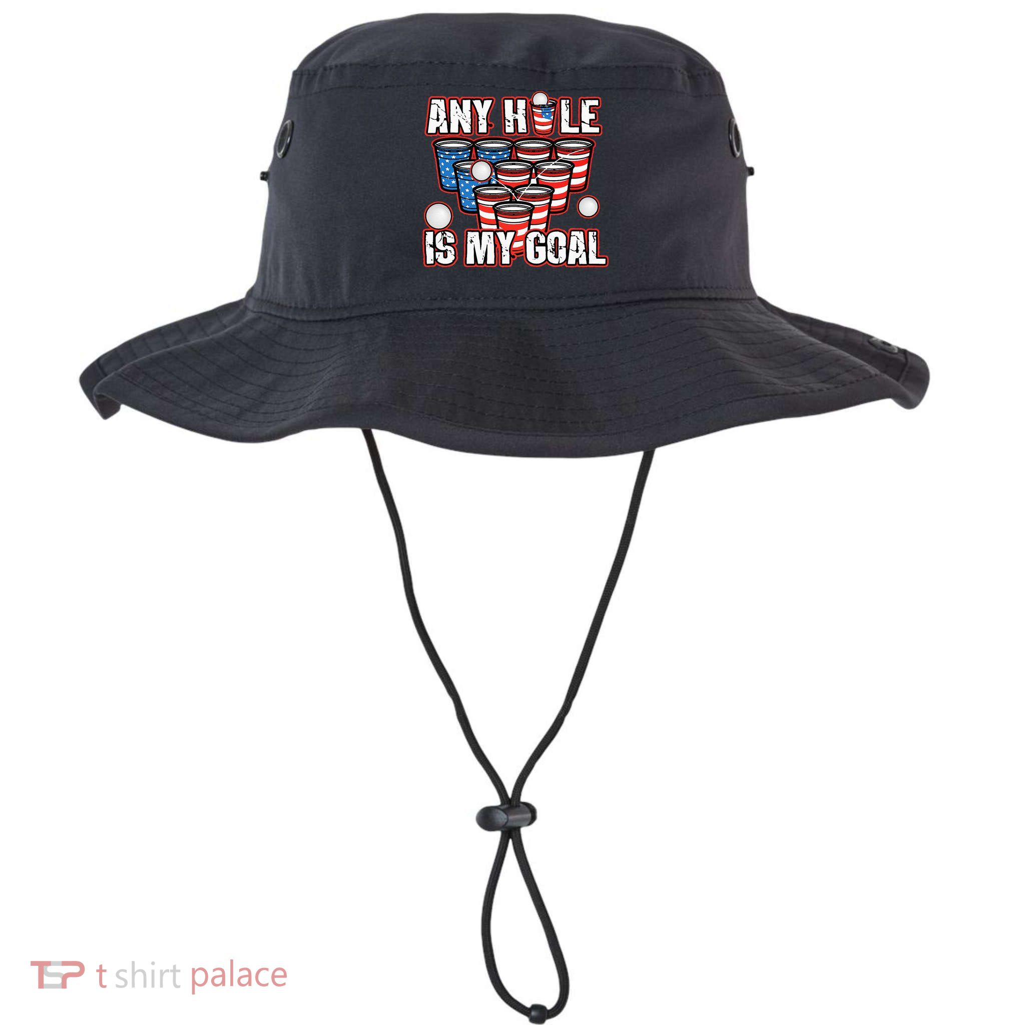 Any Hole Is My Goal 4th of July Funny Beer Pong Game Bucket Hat