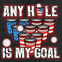 Any Hole Is My Goal 4th of July Funny Beer Pong Game 25L Jumbo Tote
