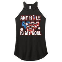 Any Hole Is My Goal 4th of July Funny Beer Pong Game Women's Perfect Tri Rocker Tank