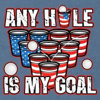 Any Hole Is My Goal 4th of July Funny Beer Pong Game Garment-Dyed Sweatshirt