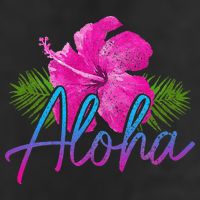 Aloha Hawaiian Islands Hawaii Surf Hibiscus Flower Surfer 7 Panel Mesh Trucker Snapback Hat