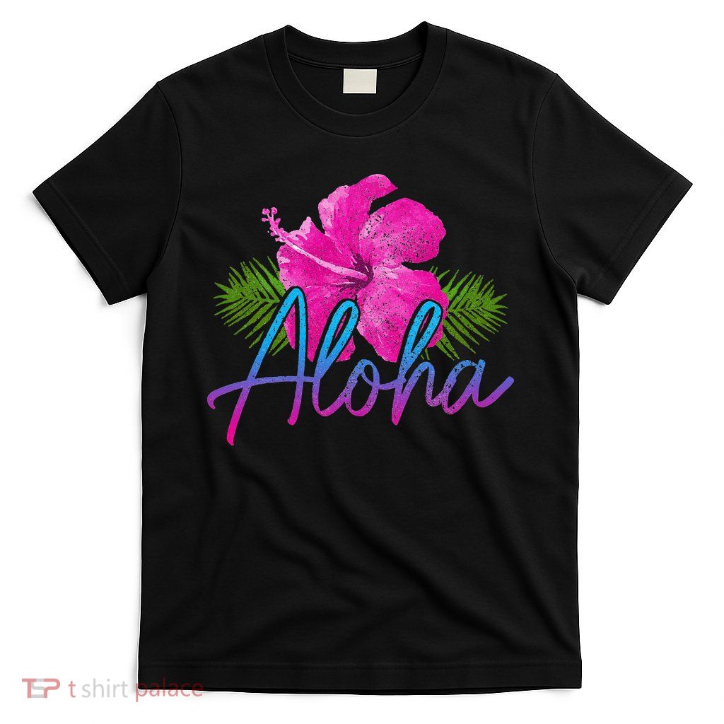 Aloha Hawaiian Islands Hawaii Surf Hibiscus Flower Surfer T-Shirt