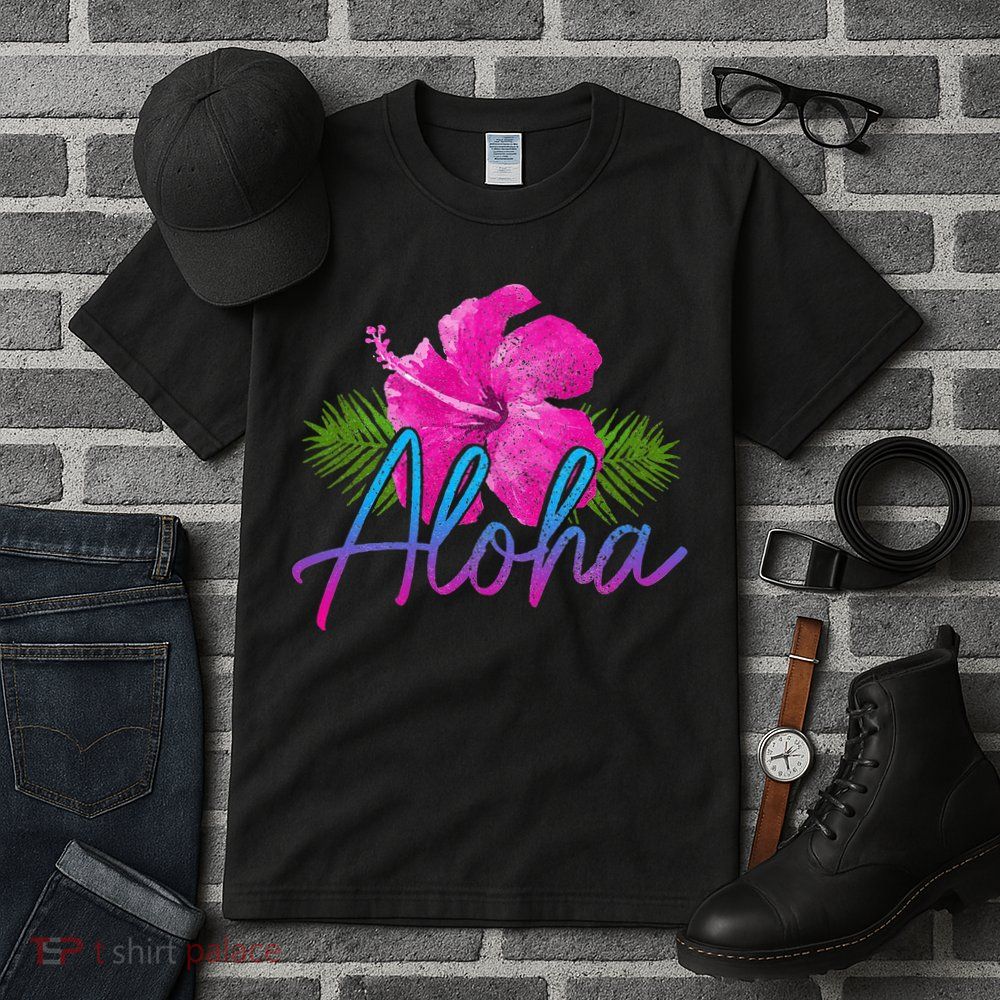 Aloha Hawaiian Islands Hawaii Surf Hibiscus Flower Surfer Tall T-Shirt