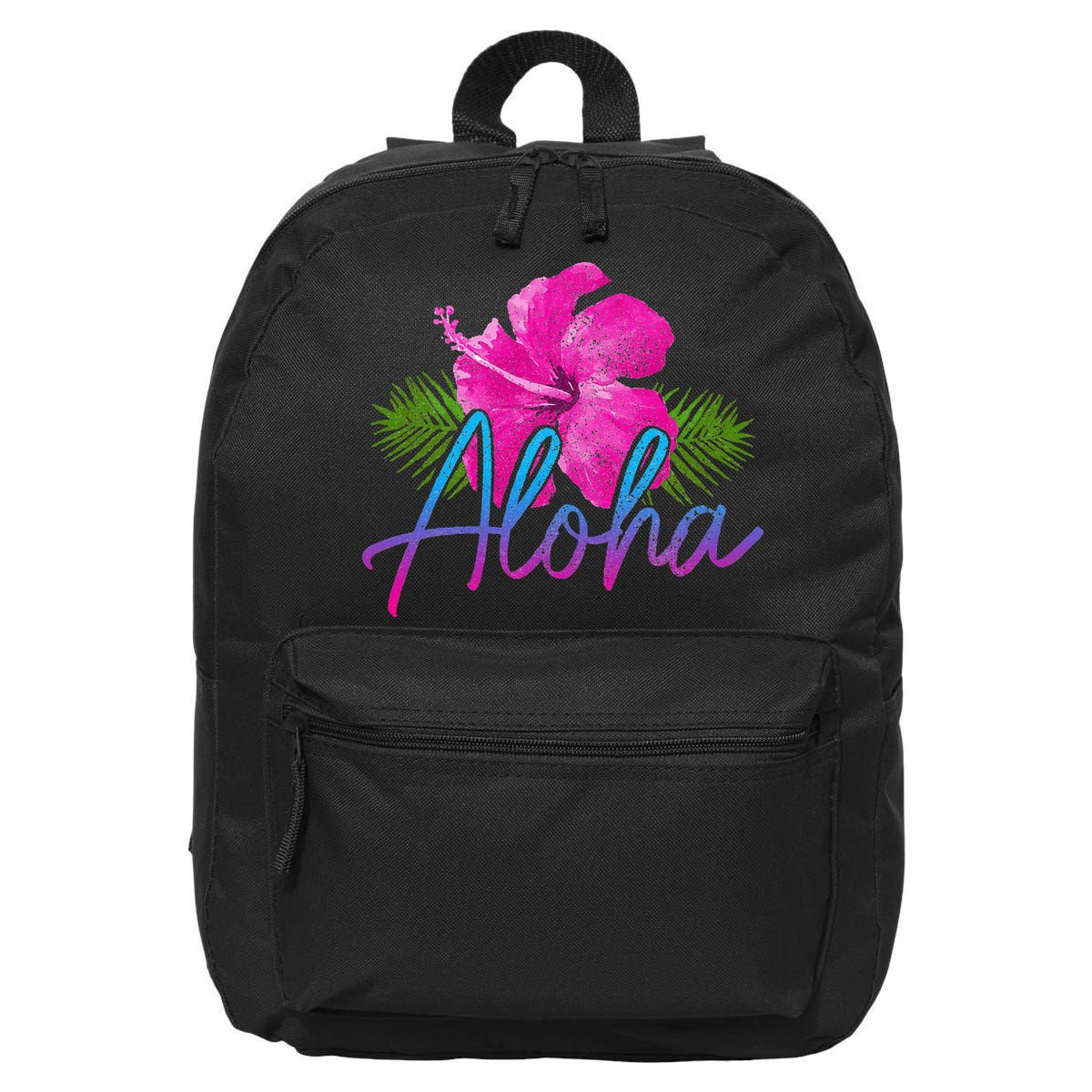 Aloha Hawaiian Islands Hawaii Surf Hibiscus Flower Surfer 16 in Basic Backpack