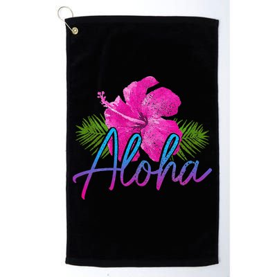 Aloha Hawaiian Islands Hawaii Surf Hibiscus Flower Surfer Golf Towel