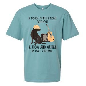 A House Is Not A Home Without A Dog And Guitar Sueded Cloud Jersey T-Shirt