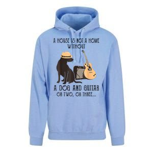 A House Is Not A Home Without A Dog And Guitar Unisex Surf Hoodie