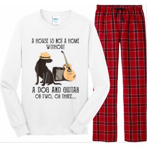 A House Is Not A Home Without A Dog And Guitar Long Sleeve Pajama Set