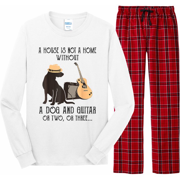 A House Is Not A Home Without A Dog And Guitar Long Sleeve Pajama Set