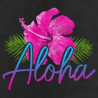 Aloha Hawaiian Islands Hawaii Surf Hibiscus Flower Surfer 7 Panel Mesh Trucker Snapback Hat