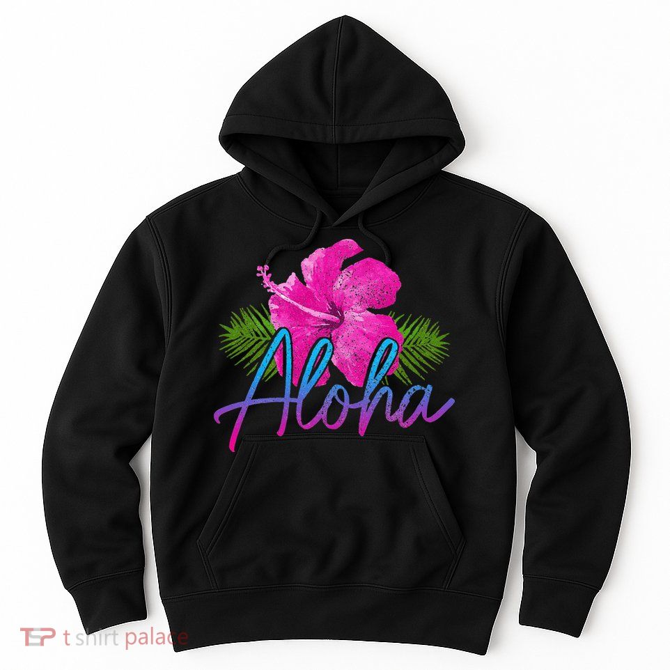 Aloha Hawaiian Islands Hawaii Surf Hibiscus Flower Surfer Hoodie