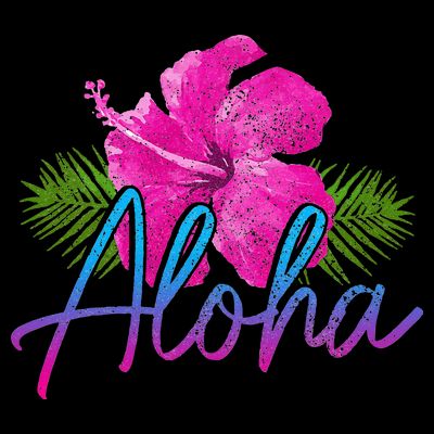 Aloha Hawaiian Islands Hawaii Surf Hibiscus Flower Surfer T-Shirt