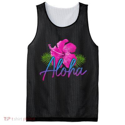 Aloha Hawaiian Islands Hawaii Surf Hibiscus Flower Surfer Mesh Reversible Basketball Jersey Tank
