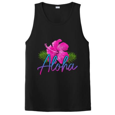 Aloha Hawaiian Islands Hawaii Surf Hibiscus Flower Surfer PosiCharge Competitor Tank