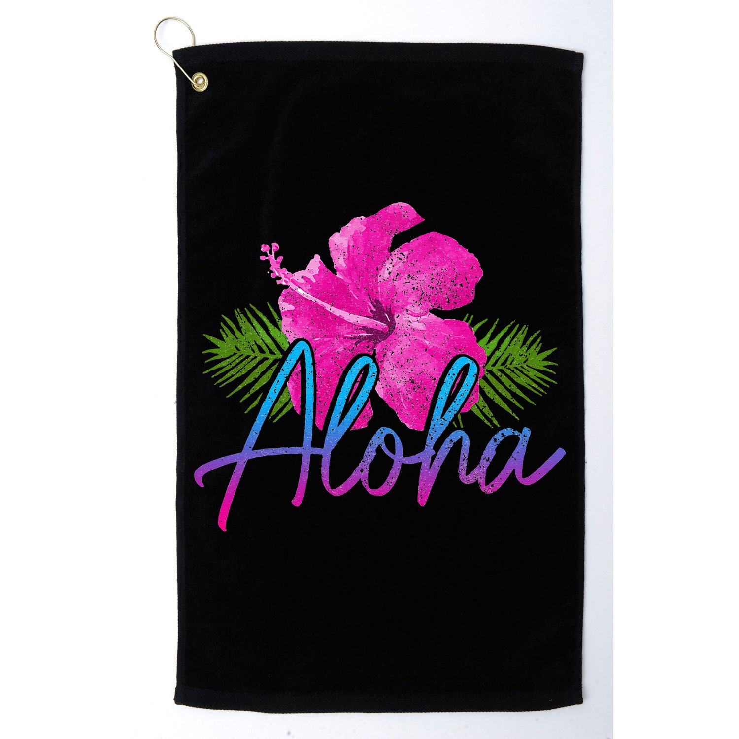 Aloha Hawaiian Islands Hawaii Surf Hibiscus Flower Surfer Golf Towel