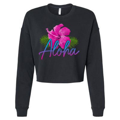 Aloha Hawaiian Islands Hawaii Surf Hibiscus Flower Surfer Great Gift Cropped Pullover Crew